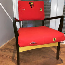 Load image into Gallery viewer, 1930’s Firmback Chair and Footstool in Genuine Ferrari Upholstery
